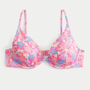 NWT Hollister Pink Floral Bikini Top XXS